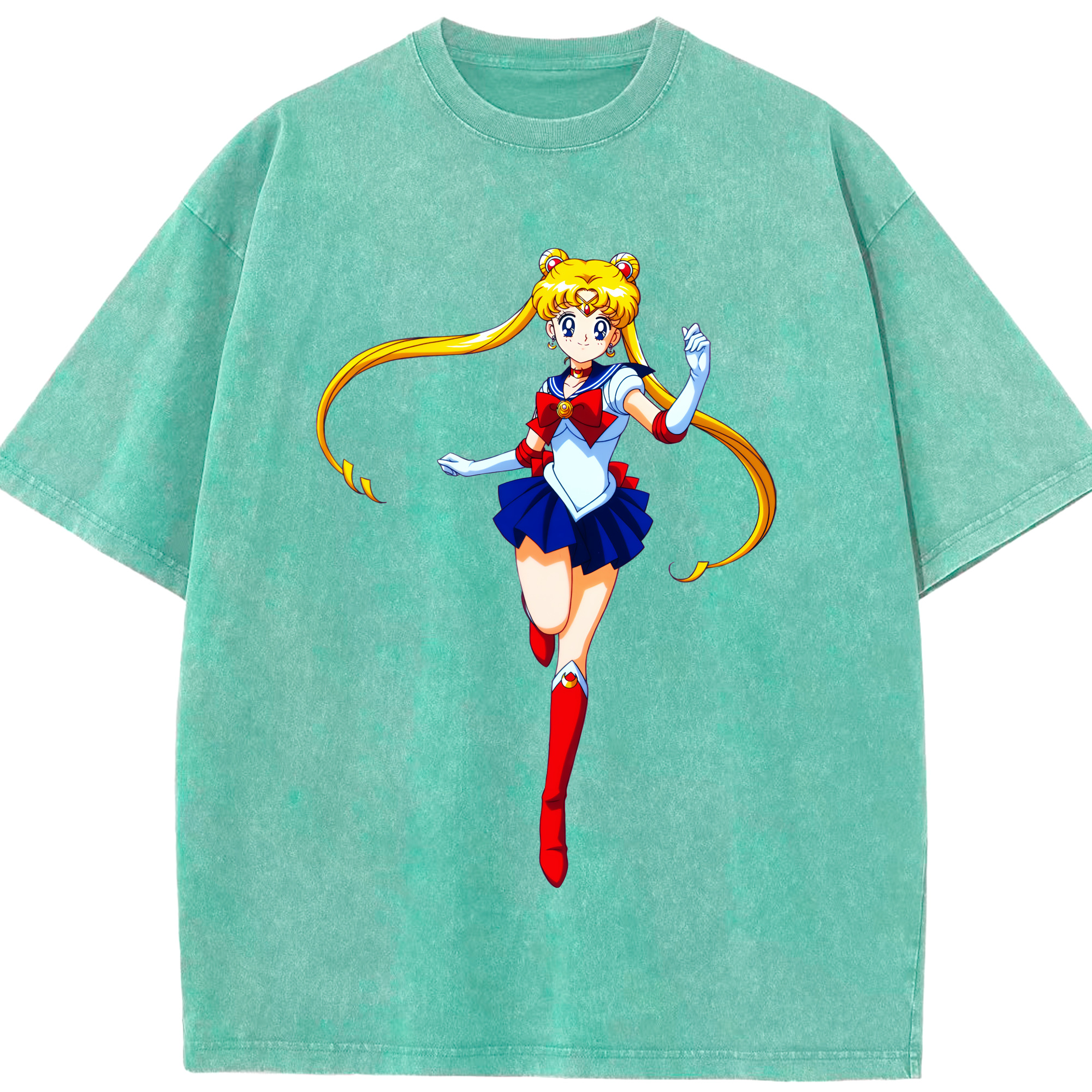 （画像用） 美少女戦士セーラームーン 月野 うさぎ つきの うさぎ Sailor Moon Tsukino Usagi 綿100% ヴィンテージ風 半袖Tシャツ（フロントプリント）